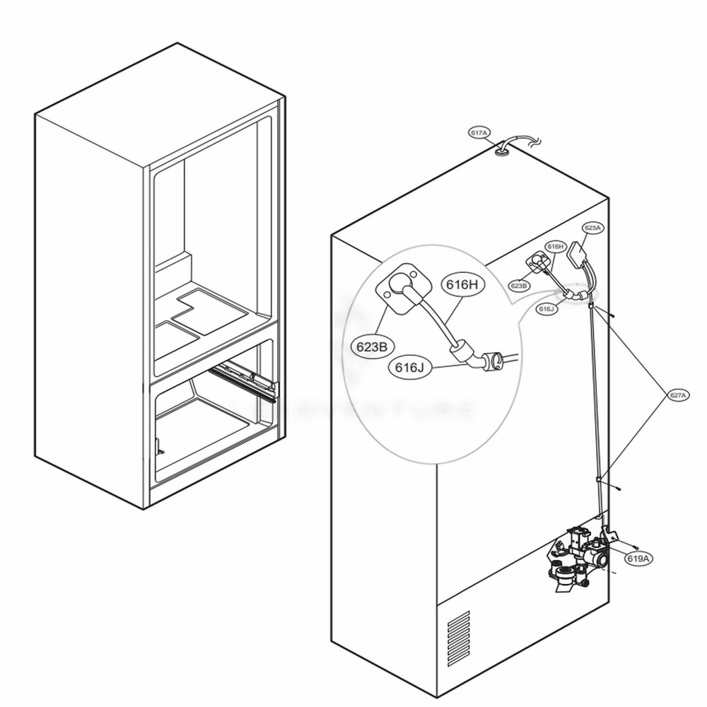 LG Inject Tube Assembly - AJR73964204