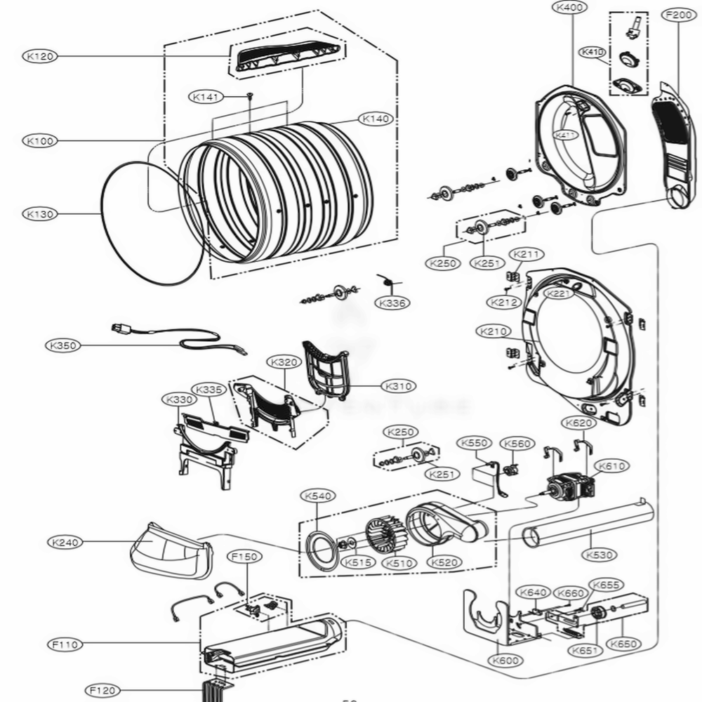 LG Drum Tub Assembly - AJQ73274304