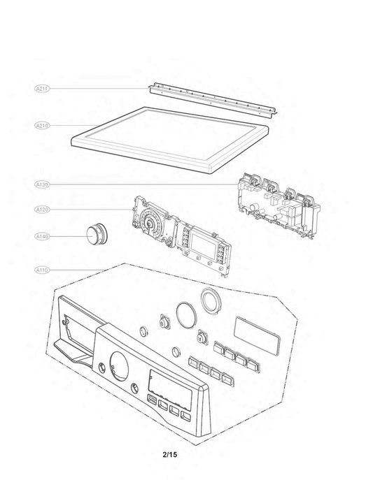 LG Control Panel Assembly - AGL73754036