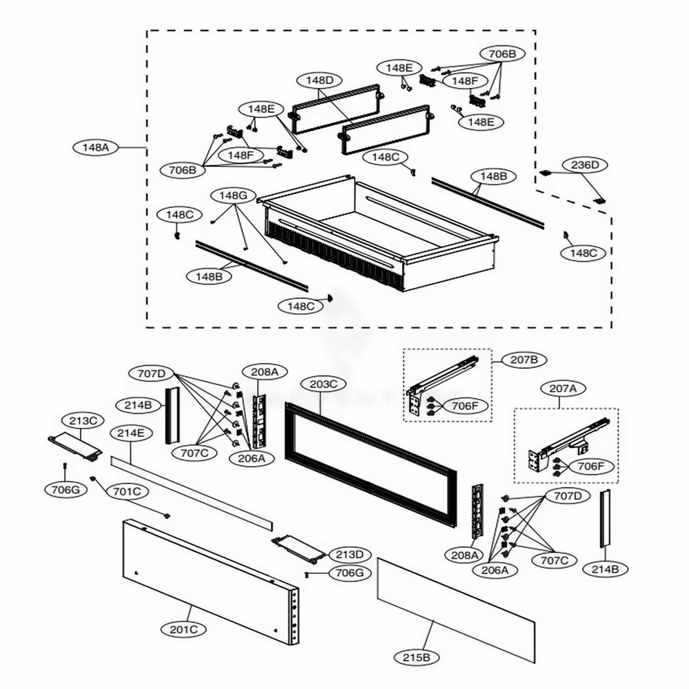 LG Rail Guide Assembly - AEC75037503
