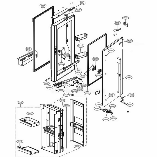 LG Door Foam Assembly,Refrigerato - ADD74795810