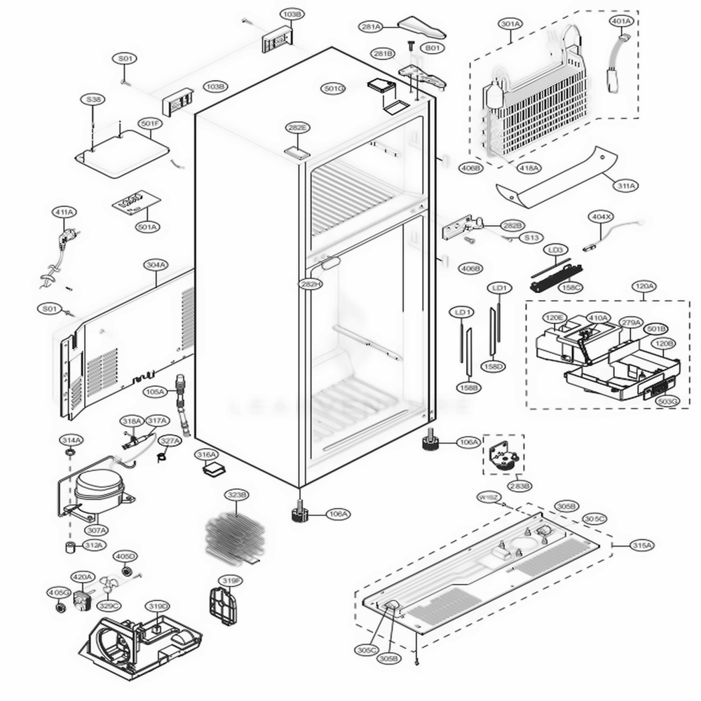 LG Evaporator Assembly - 5421JJ0002J