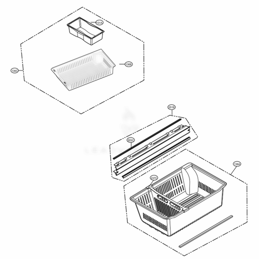 LG Drawer Tray Assembly - AJP73794505