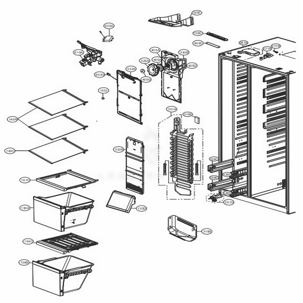 LG Freezer Shelf Assembly - AHT73493943