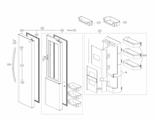 LG Door Gasket Assembly - ADX74170604