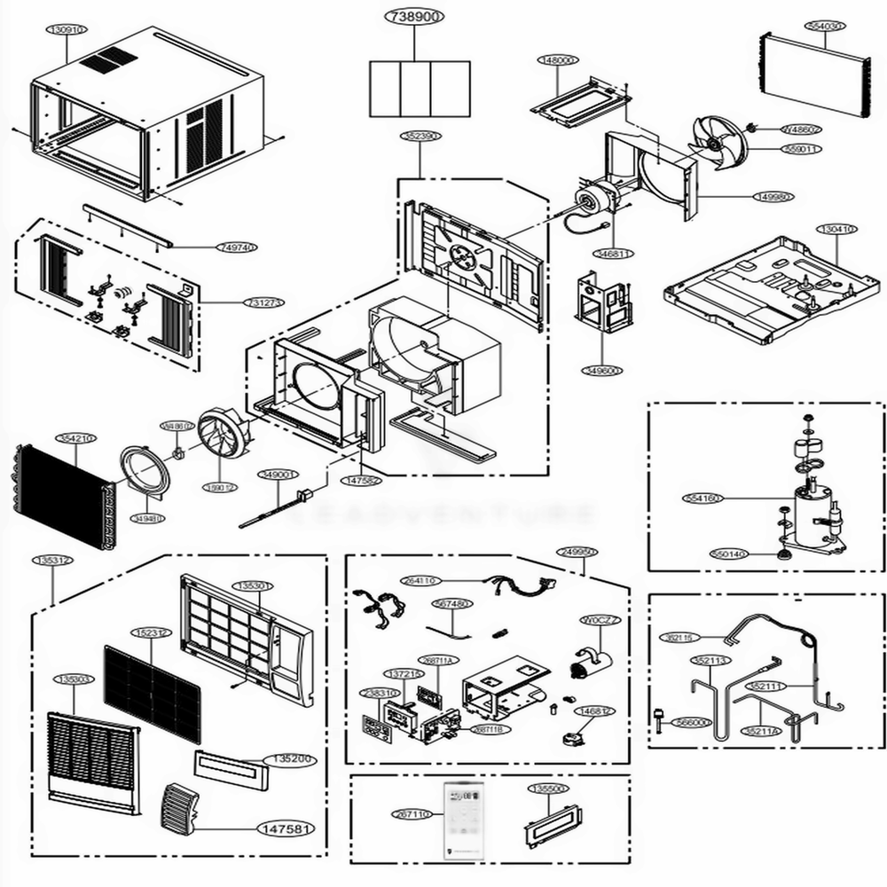 LG Single Install Part Assembly - AET73751401