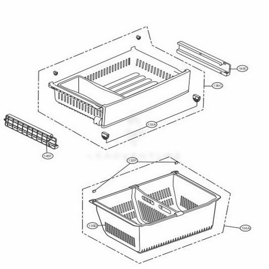 LG Drawer Tray Assembly - AJP72909824
