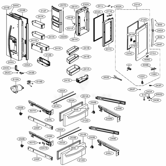 LG Connector,Rail - MCD62287506