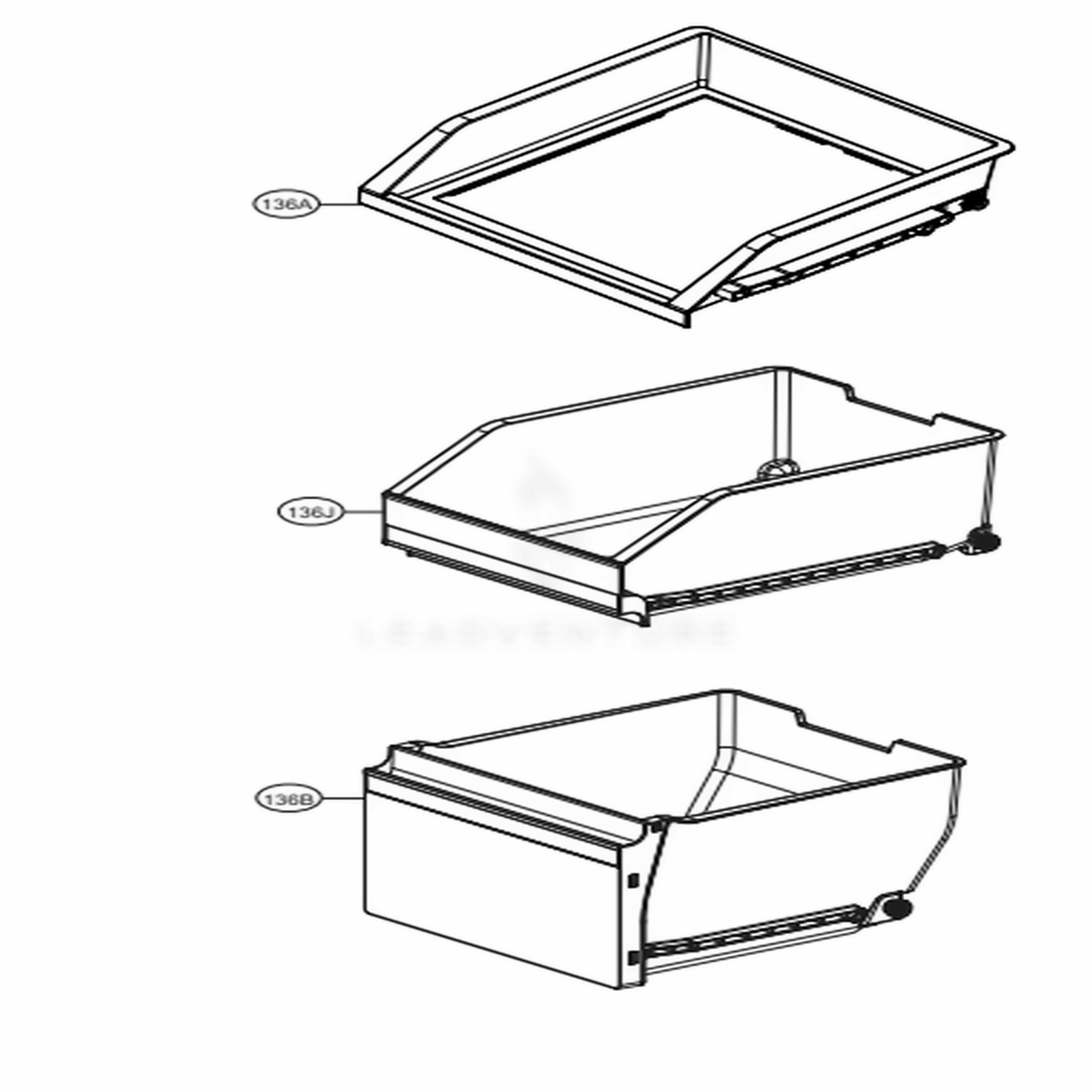 LG Drawer Tray Assembly - AJP73654823