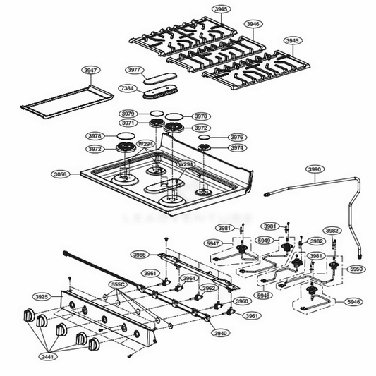 LG Range Burner Assembly - ABF74369702