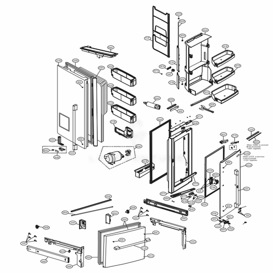 LG Home Bar Door Assembly - ADC75586102