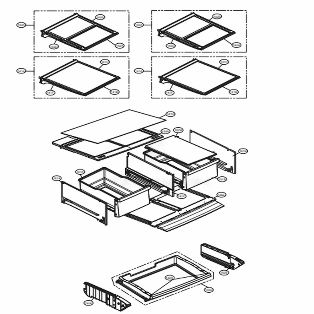 LG Vegetable Tray Assembly - AJP75434501