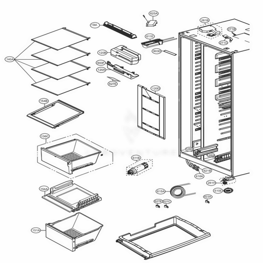 LG Vegetable Tray Assembly - AJP73595025