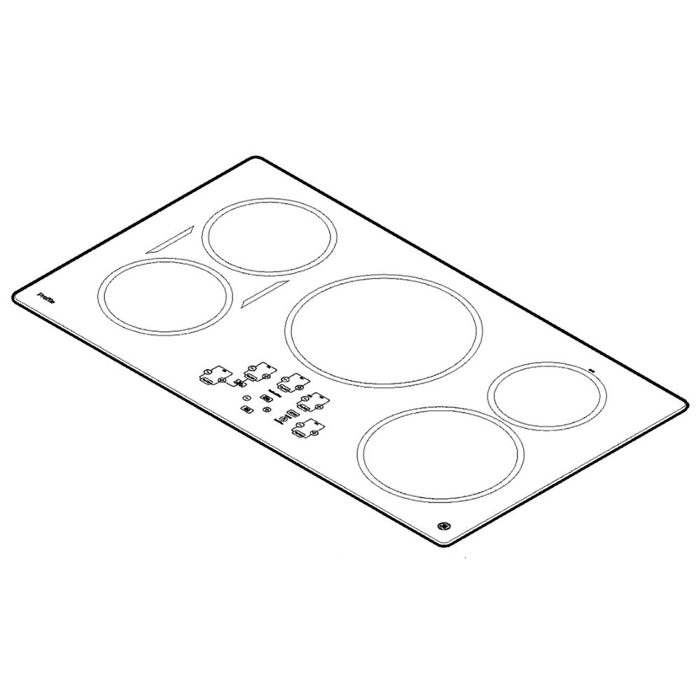 GE Maintop Glass Asm 36 - WB62X38588