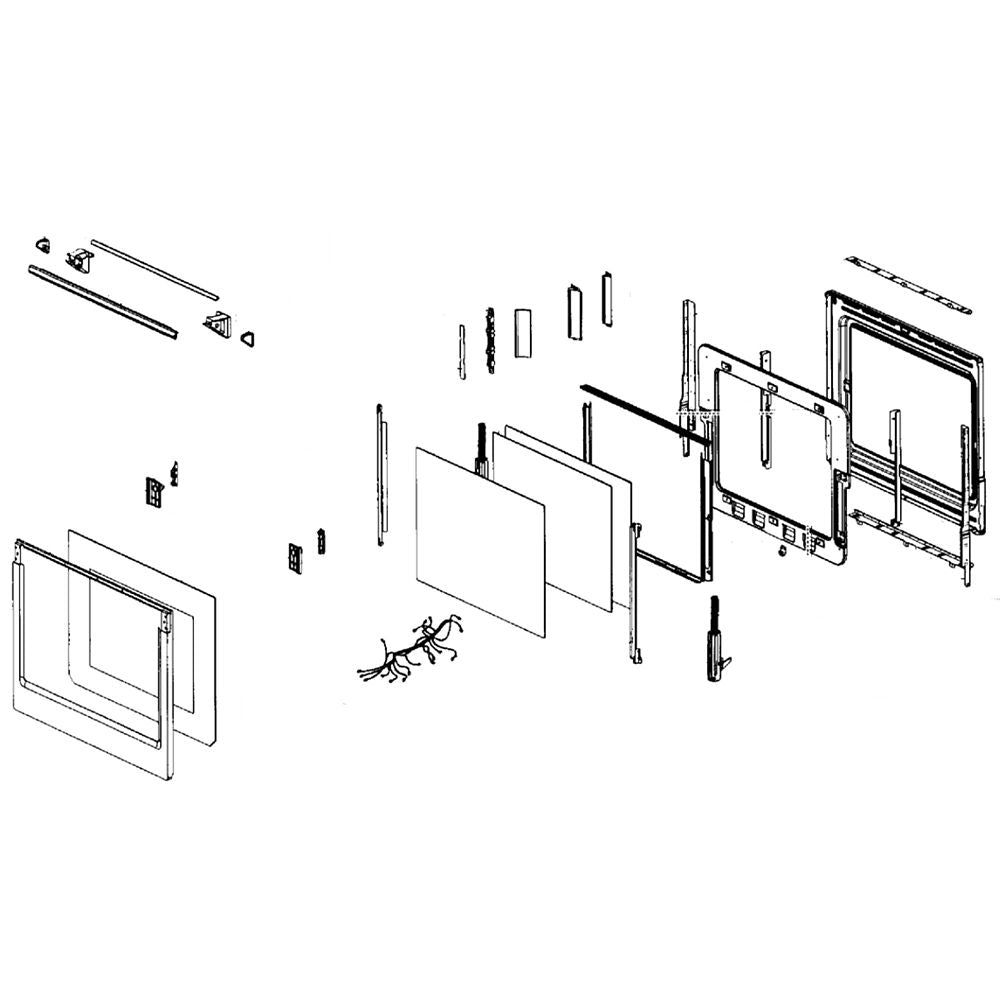 Samsung Wall Oven Door Assembly (Black) - DG94-01651A