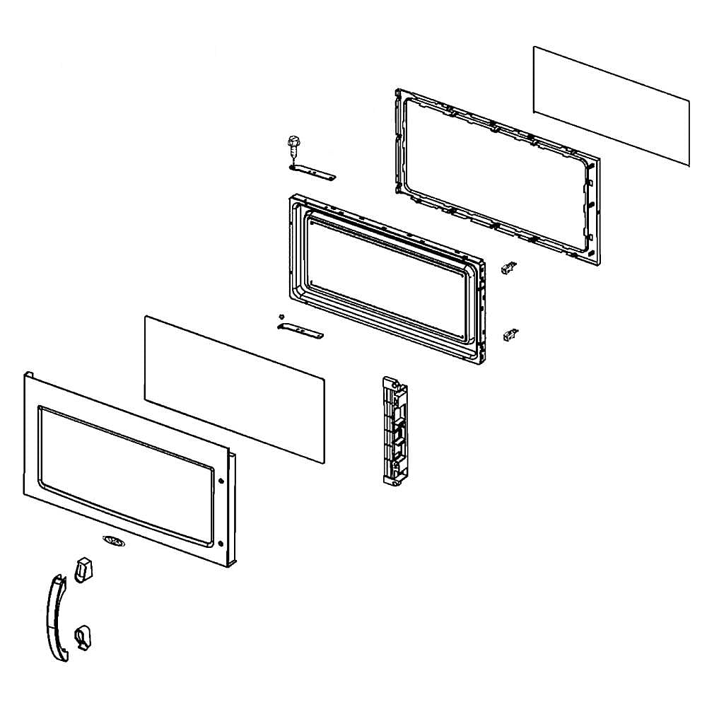 Whirlpool Microwave Door Assembly (Black) - W10276424