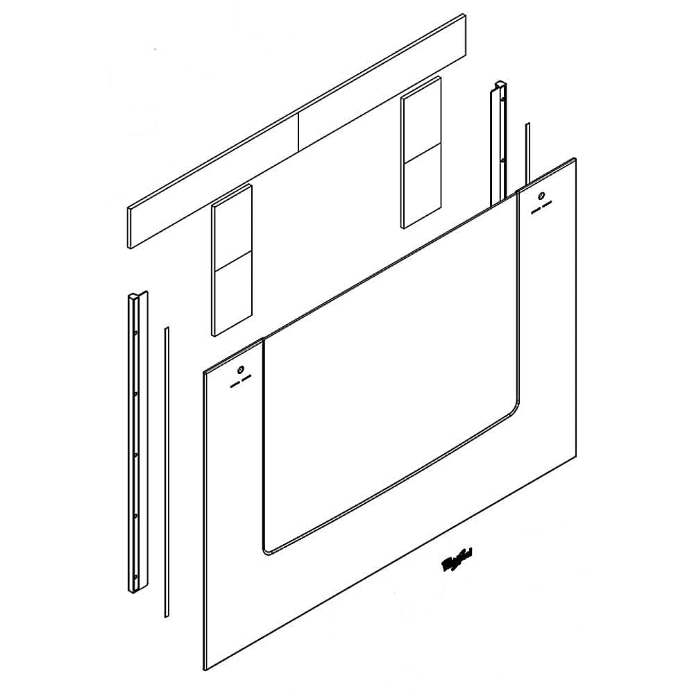 Whirlpool Range Oven Door Outer Panel Assembly (Stainless) - W10877566