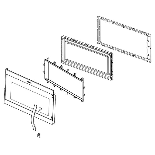 Whirlpool Microwave Door Assembly (Stainless) - W10889332