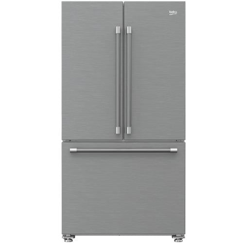Beko BFFD3624SS 36" French Three-Door Stainless Steel Refrigerator with auto Ice Maker - BFFD3624SS
