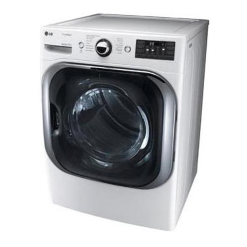 LG DLEX8000W 29 Inch 9.0 cu. ft. Electric Dryer with 14 Drying Programs, 5 Temperature Settings, Steam, Speed Dry, Wrinkle Care, Smart Diagnosis, LoDecibel Quiet Operation and Sensor Dry: White