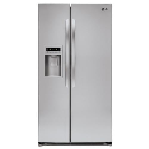 LG LSC27925ST 26.5 cu. ft. Side by Side Refrigerator with 2 Spill Protector Tempered Glass Shelves, Interior LED Lighting, External Ice/Water Dispenser, LED Display and Digital Temperature Controls: Stainless Steel