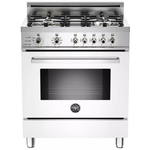 Bertazzoni PRO304DFSBI Professional Series 30 Inch Pro-Style Dual Fuel Range with 4 Sealed Brass Burners