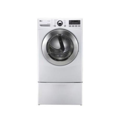 LG DLGX3071W 27 Inch Gas Dryer with 7.3 cu. ft. Capacity, 12 Dry Cycles, 10 Options, Steam Functions, Sensor Dry, Drying Rack and Dual LED Display: White