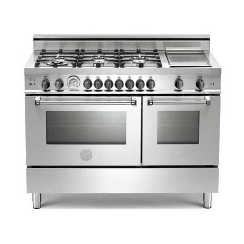 Bertazzoni A486GGGVXS Professional Series 48 Inch Deluxe Pro-Style Gas Range with 6 Sealed Burners