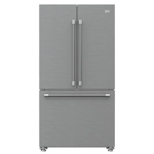Beko 7293749592 36" French Three-Door Stainless Steel Refrigerator with auto Ice Maker - BFFD3624SS