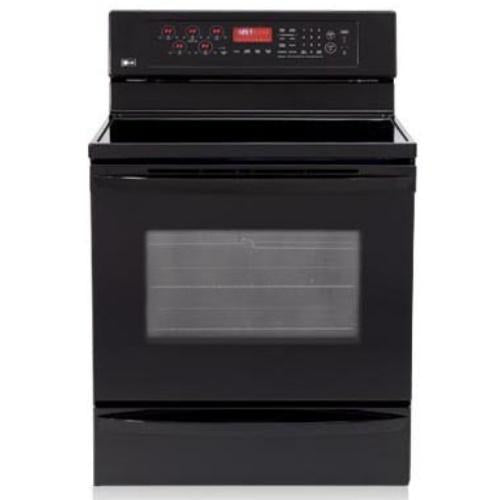 LG LRE30757SB 30 Inch Freestanding Electric Range with 5 Radiant Elements, Warming Zone, 5.6 cu. ft. Dual True Convection Oven, Self-Cleaning, Warming Drawer and IntuiTouch Controls: Smooth Black
