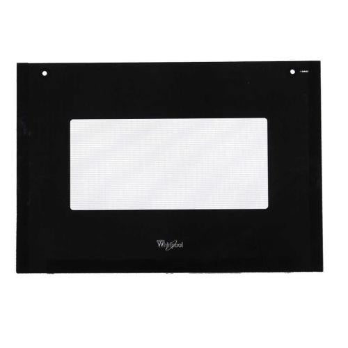 Whirlpool Range Oven Door Outer Panel Assembly, Lower (Black) - W10677242