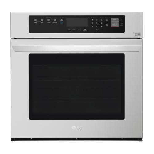 LG LWS3063ST 30 Inch Single Electric Wall Oven with Convection, Favorites, EasyClean, 4.7 cu. ft. Capacity, NFC Tag On Technology, 12 Hr. Automatic Shut-Off, Brilliant Blue Interior and Broiler Pan: Stainless Steel