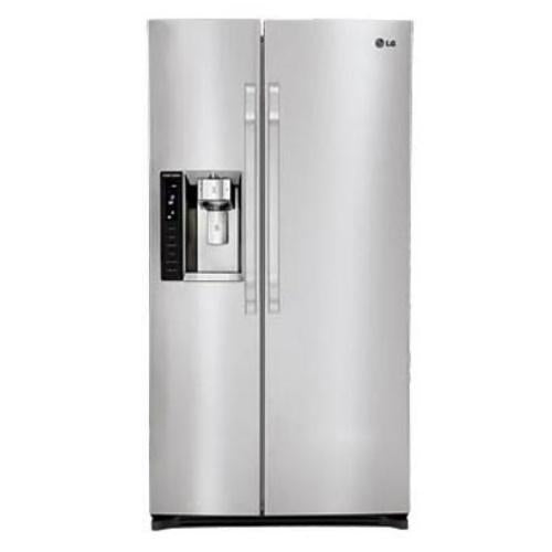 LG LSSC243ST 23.5 cu. ft. Counter-Depth Side by Side Refrigerator with Spill Protector Glass Shelves, Humidity Crispers, External Ice/Water Dispenser and 2 Year Warranty