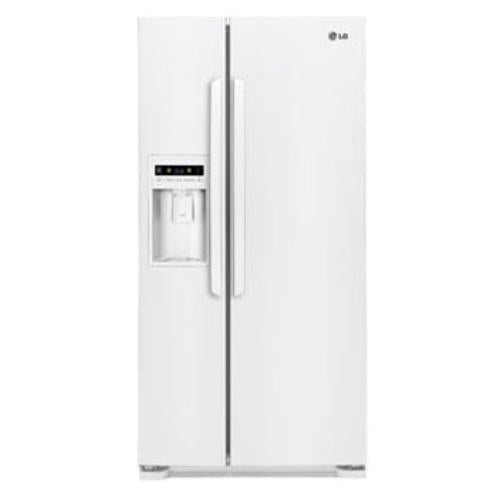 LG LSC23924SW 23.0 cu. ft. Side by Side Refrigerator with 3 Spill Protector Glass Shelves, Adjustable Gallon Door Bins, 33 Inch Width, Energy Star Qualified and External Tall Ice/Water Dispenser: Smooth White