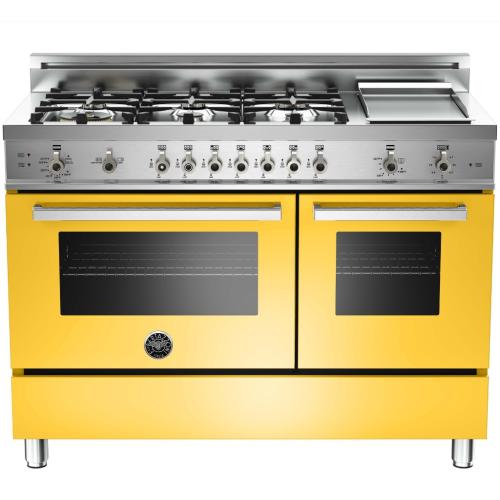 Bertazzoni PRO486GGASGI Professional Series 48 Inch Pro-Style Gas Range with 6 Sealed Brass Burners