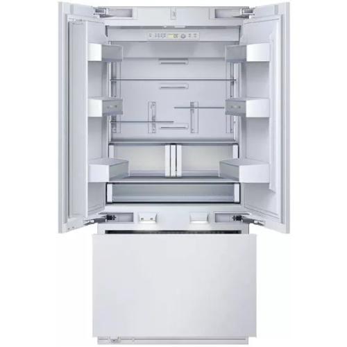 Bosch B36IT70NNP/08 36 Inch Built-In Fully Flush French Door Refrigerator With 3 Frameless Glass Shelves