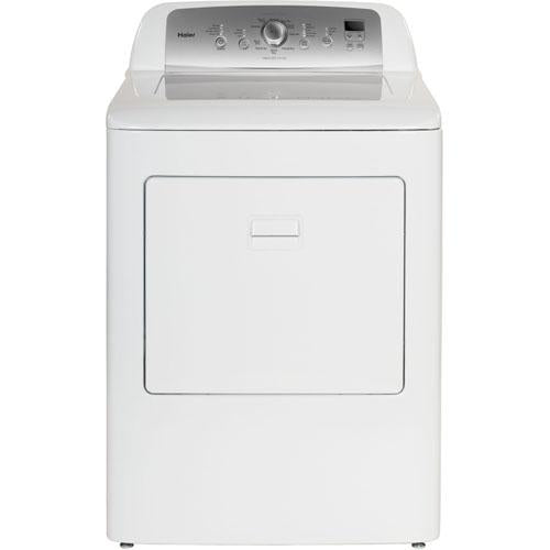 Haier GDE560BW Electric Clothes Dryer 7.0 Cuft, 10 Cyc, 4 Temp, Sensor