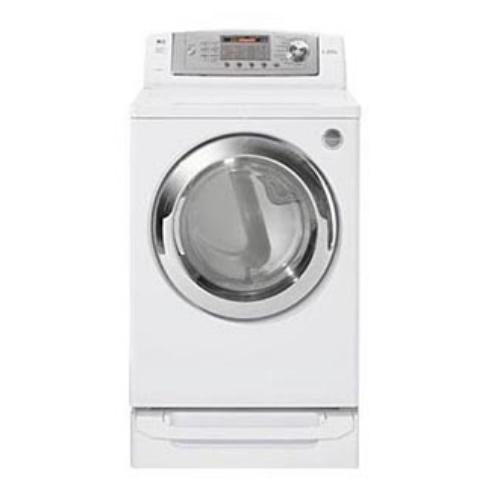 LG DLE0442W 27 Inch Electric Dryer with 7.3 cu. ft. Capacity, 9 Drying Programs, 6 Drying Options, Stainless Steel Drum and Drying Rack: White