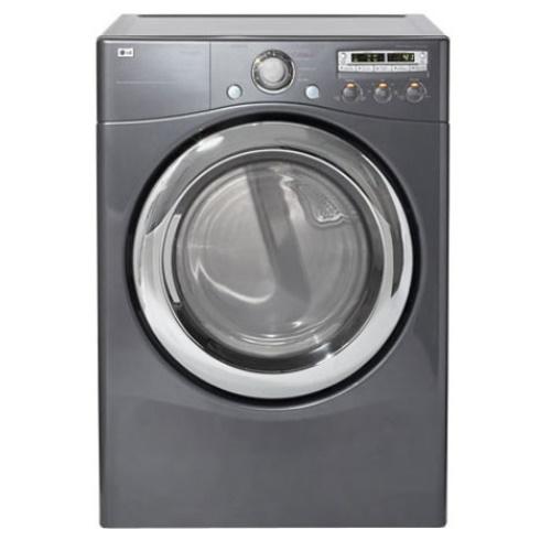 LG DLE5955G 27 Inch Electric Dryer with 7.3 cu. ft. Capacity, 9 Drying Programs, 5 Temperature Levels, 5 Drying Levels, Sensor Dry System and FlowSense Duct Clogging Indicator: Pearl Gray