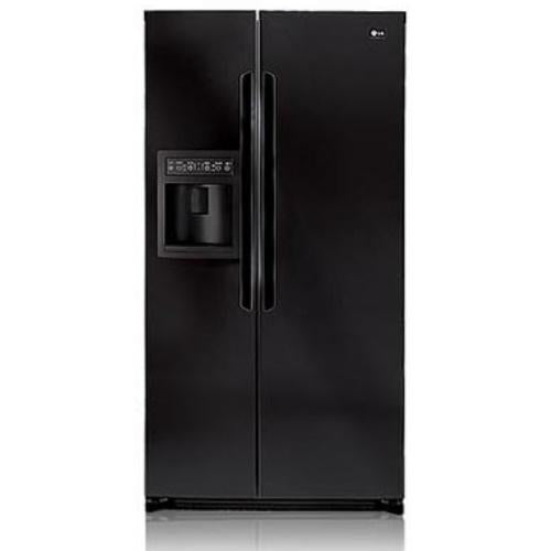 LG LSC27910SB 26.5 cu. ft. Side by Side Refrigerator with 4 Spill-Proof Glass Shelves, 2 Slide-Out Shelves, External Ice/Water Dispenser, IcePlus and Digital Display: Smooth Black