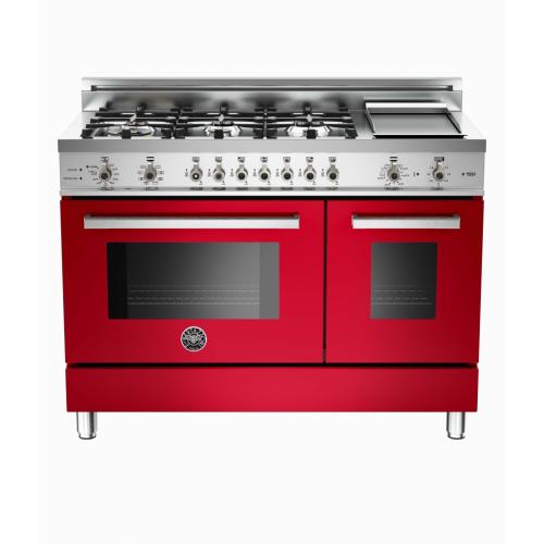 Bertazzoni PRO486GDFSRO Professional Series 48 Inch Pro-Style Dual Fuel Range with 6 Sealed Brass Burners