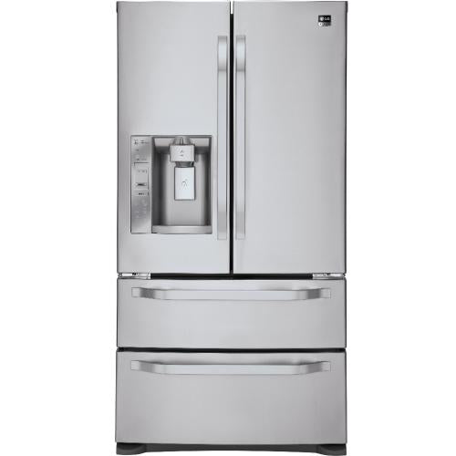 LG LSMX211ST 20.5 cu. ft. 4-Door French Door Refrigerator with SpacePlus Ice System, Glide N' Serve Drawer, IcePlus, LED Interior Light Smart Diagnosis Speaker and Energy Saving Button