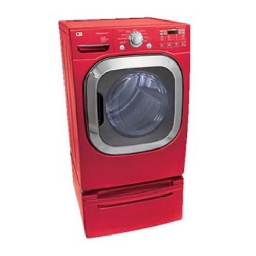 LG DLEX2801R 27 Inch Electric Dryer with 7.4 cu. ft Capacity, 9 Drying Programs, SteamFresh/SteamSanitary/ReduceStatic/EasyIron Fabric Care Settings, Drying Rack, LED Display and Electronic Controls: Wild Cherry Red