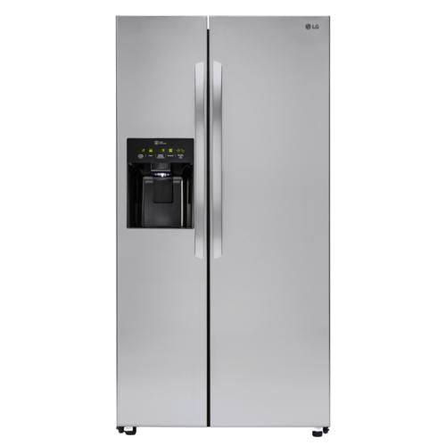 LG LSXS26336S 36 Inch Side-by-Side Refrigerator with External Dispenser, SpacePlus® Ice System, Multi-Air Flow Freshness System, Smart Diagnosis™, Dairy Bin, Linear Compressor, Door Alarm, Child Lock and 26.2 cu. ft. Capacity