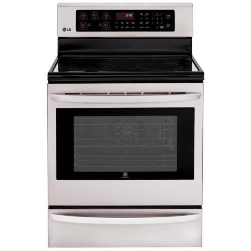 LG LRE3025ST 30 Inch Freestanding Smoothtop Electric Range with 5 Radiant Elements, 6.3 cu. ft. True Convection Oven, Self-Clean, Infrared Grill System and Warming Drawer