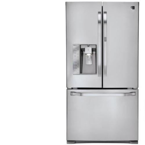 LG LSFD2491ST 36 Inch Counter Depth French Door Refrigerator with 24 cu. ft. Capacity, 4 Glass Spillproof Split Glass Shelves, Door-in-Door with Gallon Storage, LED Lighting and Tall External Ice and Water Dispenser