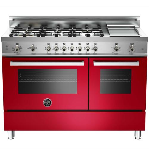 Bertazzoni PRO486GGASRO/01 Professional Series 48 Inch Pro-Style Gas Range with 6 Sealed Brass Burners