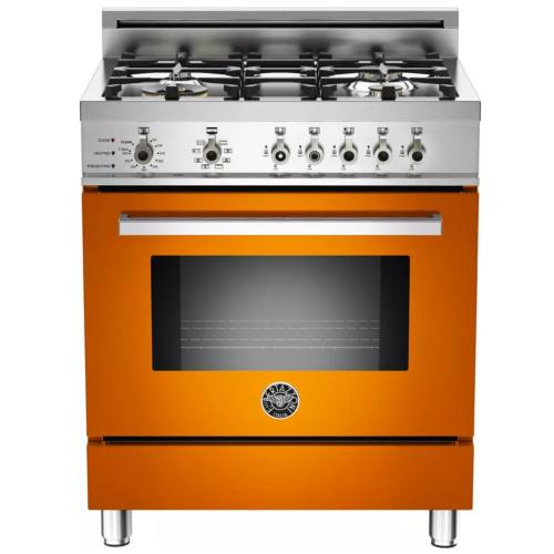 Bertazzoni PRO304DFSAR Professional Series 30 Inch Pro-Style Dual Fuel Range with 4 Sealed Brass Burners