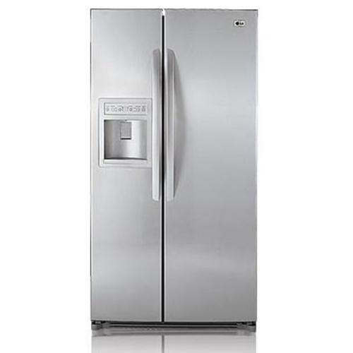LG LSC27910TT 26.5 cu. ft. Side by Side Refrigerator with 4 Spill-Proof Glass Shelves, 2 Slide-Out Shelves, External Ice/Water Dispenser, IcePlus and Digital Display: Titanium