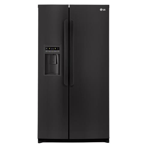 LG LSC27925SB 26.5 cu. ft. Side by Side Refrigerator with 2 Spill Protector Tempered Glass Shelves, Interior LED Lighting, External Ice/Water Dispenser, LED Display and Digital Temperature Controls: Smooth Black